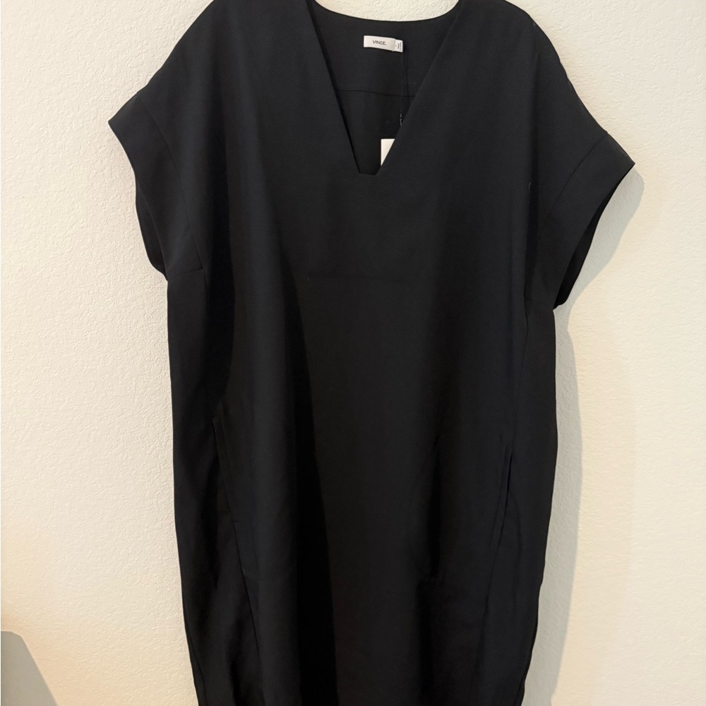 Vince Black V-Neck Tunic Dress